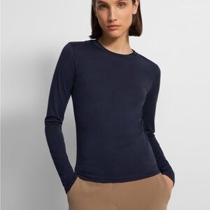 Theory Long Sleeve Tee in Deep Navy